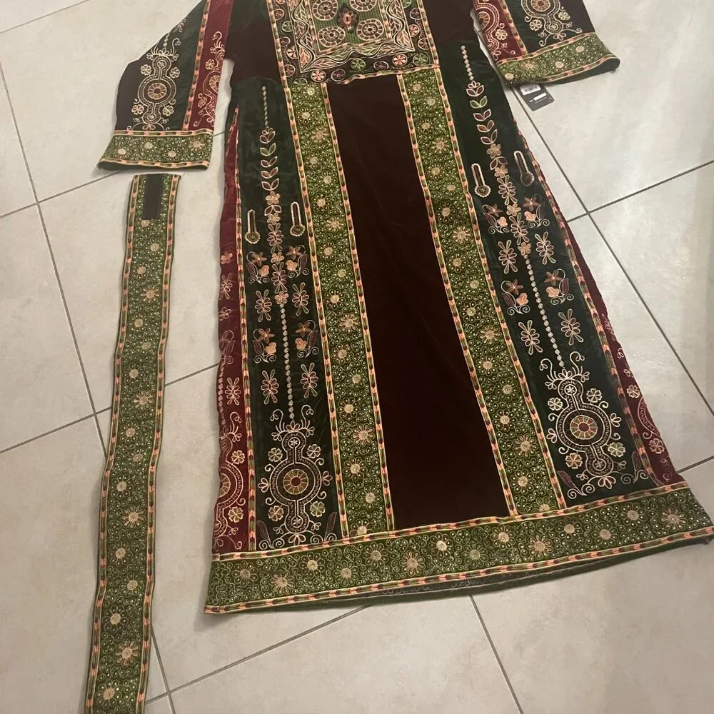 NWT Palestinian )Fire and Heaven) Janna and Naar Thobe Kaftan sz XL - Picture 4 of 7